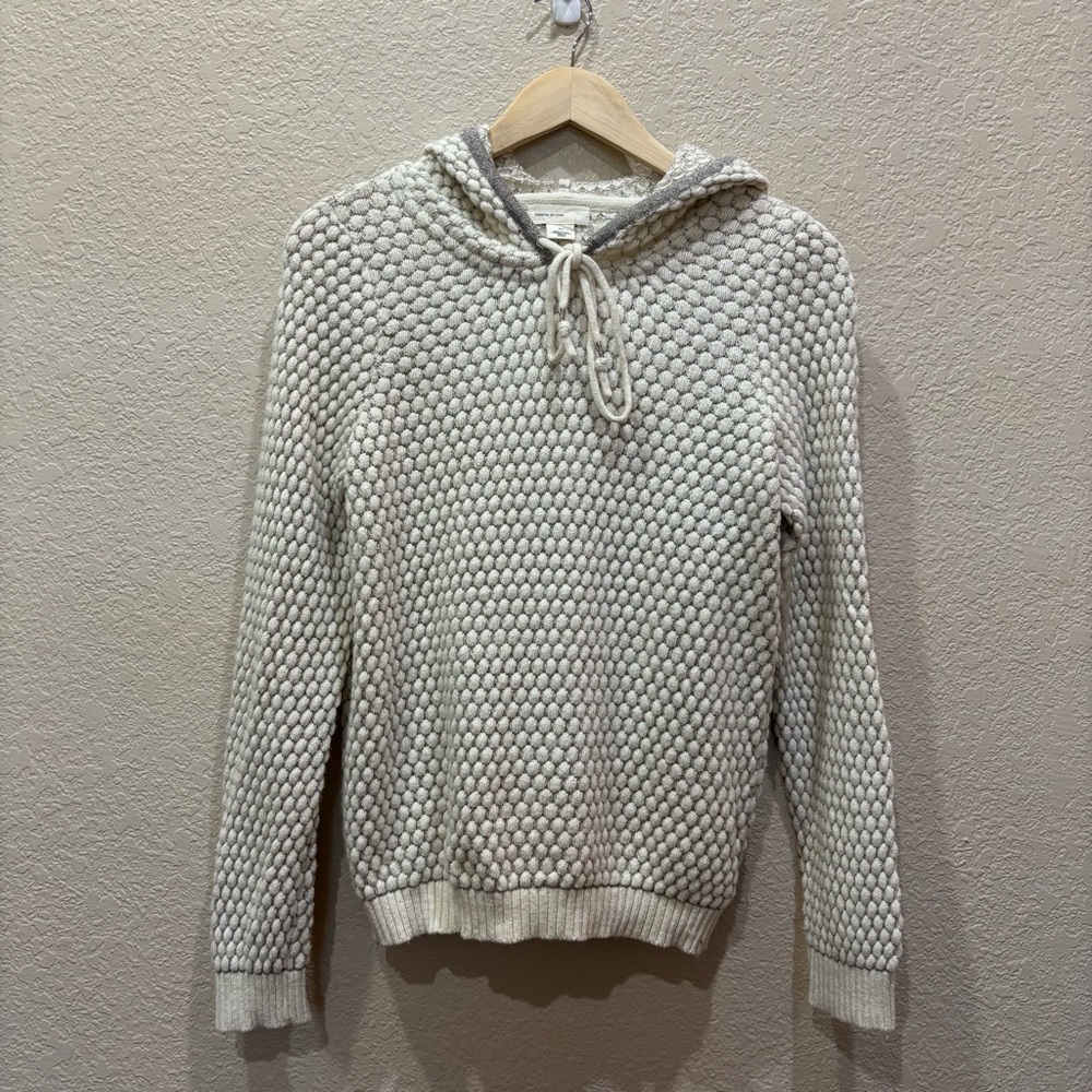 Anthropologie | Sleeping on Snow Hooded Knit Sweater Soft Cotton Angora Blend - Picture 2 of 11